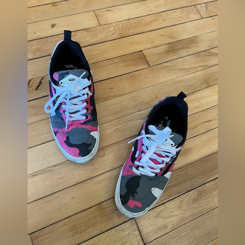 Vans camo print Kyle Walker link and grey pro sneakers